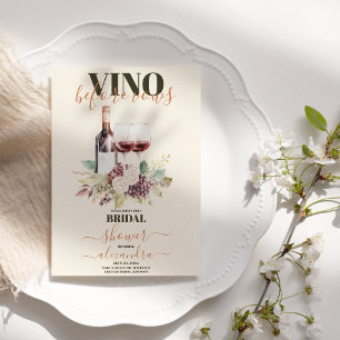 Invitación Elegante Moden Vino Antes De Var Ducha Bridal