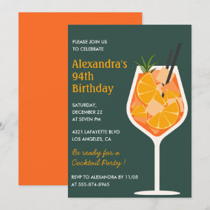 Invitación elegante moderna de cóctel para cumplea