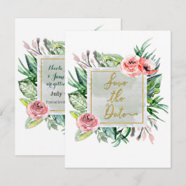 Invitación elegante moderna floral para guardar la