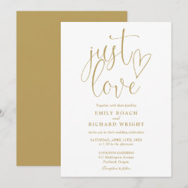 Invitación Elegante Moderno Amor Solo Letra Bodas de Oro