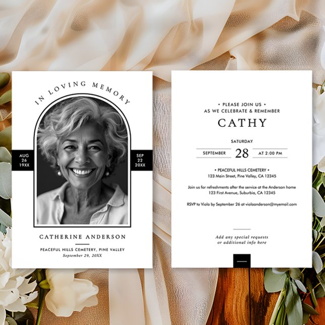 Invitación Elegante Moderno En El Arco De La Memoria Amante F (Subido por el creador)