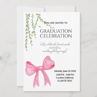 Invitación Elegante Moderno Estiloso Rosa Arco Graduación 