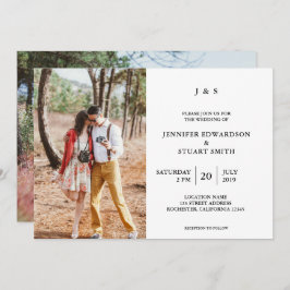 Invitación Elegante Moderno monogramado Boda de fotos propio