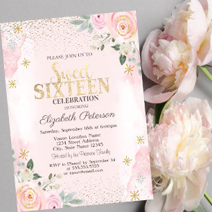 Invitación Elegante Moderno Oro Diamantes Copos de Nieve Dulc