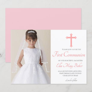 Invitación Elegante moderno Primer Santo Comunión religiosa