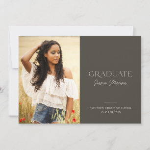 Invitación Elegante Moderno Script Name Photo Graduation Part