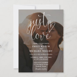 Invitación Elegante Moderno Solo Amor Letra Foto Boda