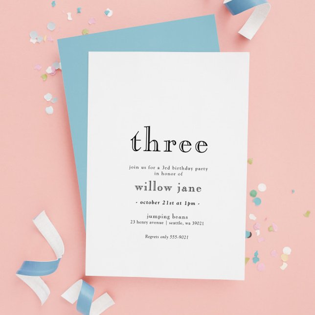 Invitación Elegante Moderno Tres Tercios Cumpleaños (Subido por el creador)