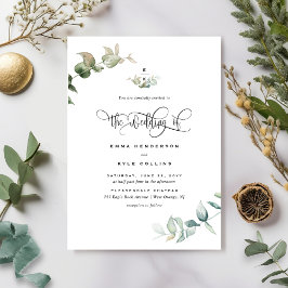 Invitación Elegante Monograma Boda de la vegetación acuática