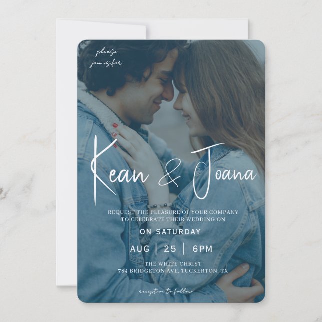 Invitación Elegante Monograma Boda moderno (Anverso)