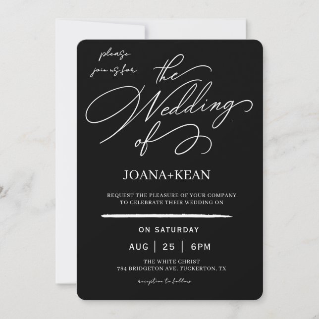 Invitación Elegante Monograma Boda moderno (Anverso)