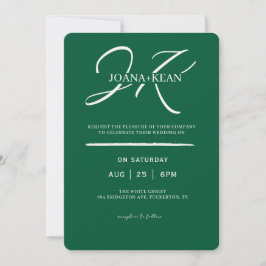 Invitación Elegante Monograma Boda moderno