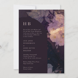 Invitación Elegante Monograma De Lujo Arco Floral De Boho Osc