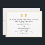 Invitación Elegante Monograma de Oro Boda Real<br><div class="desc">Invitaciones formales a la boda inspiradas en la invitación real a la boda del príncipe William y Kate Middleton que se casaron en abril de 2011. Estas elegantes invitaciones a la boda presentan su monograma en oro en la parte superior, la redacción formal y los detalles de su boda en...</div>