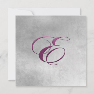 Invitación Elegante Monograma Invitación-Eggplant Púrpura E