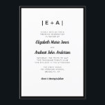 Invitación Elegante Monograma Negro Moderno Boda audaz<br><div class="desc">Elegante Moderno Negrita Monograma Negro Invitación a la boda de fotos</div>