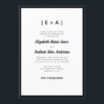 Invitación Elegante Monograma Negro Moderno Boda audaz<br><div class="desc">Elegante Moderno Negrita Monograma Negro Invitación a la boda de fotos</div>