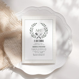 Invitación Elegante Monograma Rústico Digo Barbacoa Fiesta de