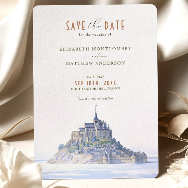 Invitación Elegante Mont Saint-Michel Save-the-Date (Subido por el creador)