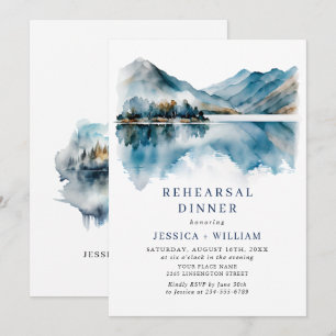 Invitación Elegante Montañas Fotografía de la cena de ensayo