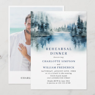 Invitación Elegante Montañas Fotografía de la cena de ensayo