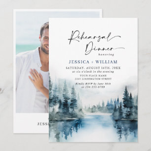 Invitación Elegante Montañas Fotografía de la cena de ensayo