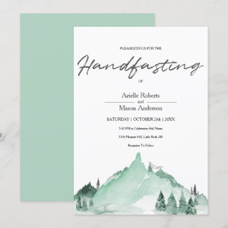 Invitación Elegante Montañas Verdes Montañas Sencilla Ayuno