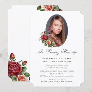 Invitación Elegante Monumento a la Fotos de la Rosa Roja