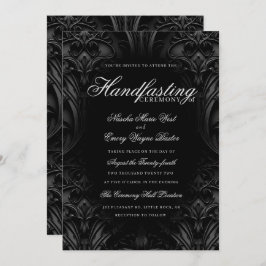 Invitación Elegante Moody Handfasting gótico negro