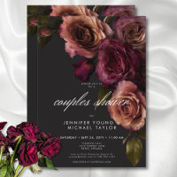 Elegante Moody Rust & Burgundy Floral Couple Ducha