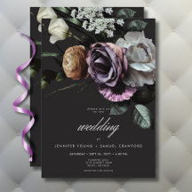 Elegante Moody Twilight Boda floral silenciado