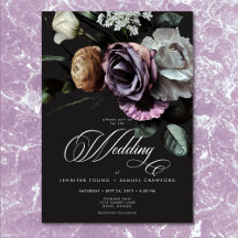 Elegante Moody Twilight Boda floral silenciado