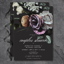 Invitación Elegante Moody Twilight Suelo De Parejas Florales 
