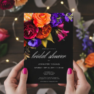 Invitación Elegante Moody Vibrant Harvest Bridal Shower