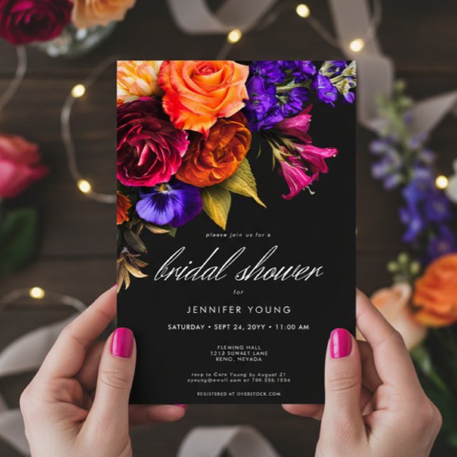 Invitación Elegante Moody Vibrant Harvest Bridal Shower (Elegant Moody Vibrant Harvest Bridal Shower Invitation)