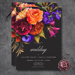 Invitación Elegante Moody Vibrant Harvest Floral Boda