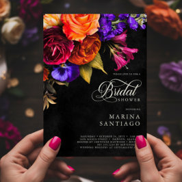 Invitación Elegante Moody Vibrant Harvest Floral Bridal Showe