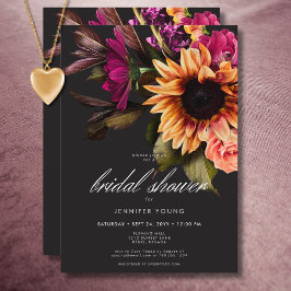 Invitación Elegante Moody Vibrant Sunset Floral Bridal Ducha