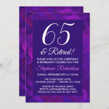 Elegante morado 65 y Fiesta jubilado