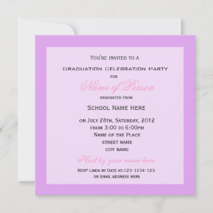 Invitación Elegante morado añade tu graduación de fotos