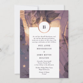 Invitación Elegante morado Floral Boho Fantasy Golden Fall