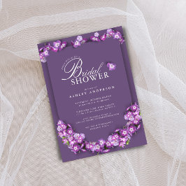 Invitación Elegante Morado Lilac Rum Arch Floral Bridal Showe