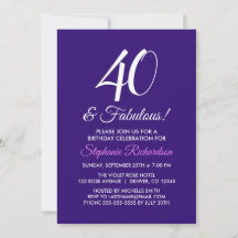Elegante morado Minimalista 40 y fabuloso cumpleañ