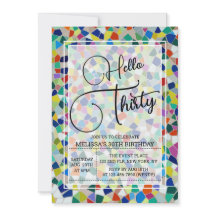 Elegante Mosaico Colorido Hola Treinta Años