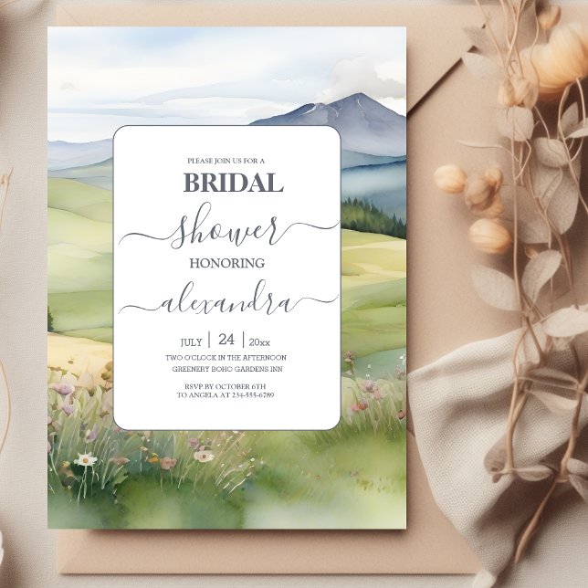 Invitación Elegante Mountain Meadow Bridal Shower (Subido por el creador)