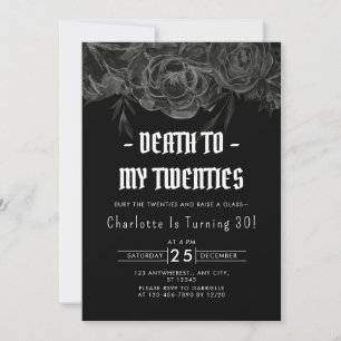 Invitación Elegante muerte floral a mis 20 años 30