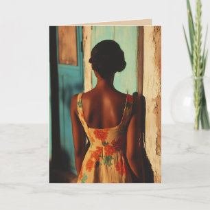 Invitación Elegante mujer cubana vestida con flores en la Hor