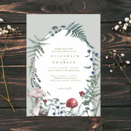 Invitación Elegante Mushroom Fern Boda