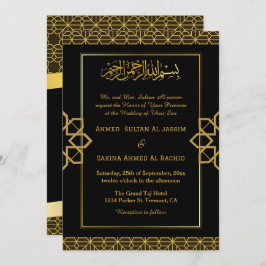 Invitación Elegante musulmán walima Boda Nikah con código QR
