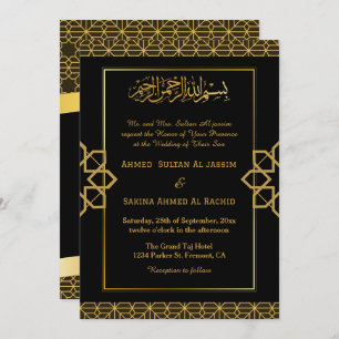 Invitación Elegante musulmán walima Boda Nikah con código QR